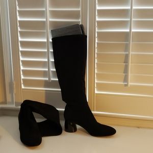 Black Suede Stretch Boot